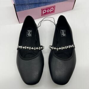 Pop Shoes Vitalize Ballet Flats Slip On Black Size 8M